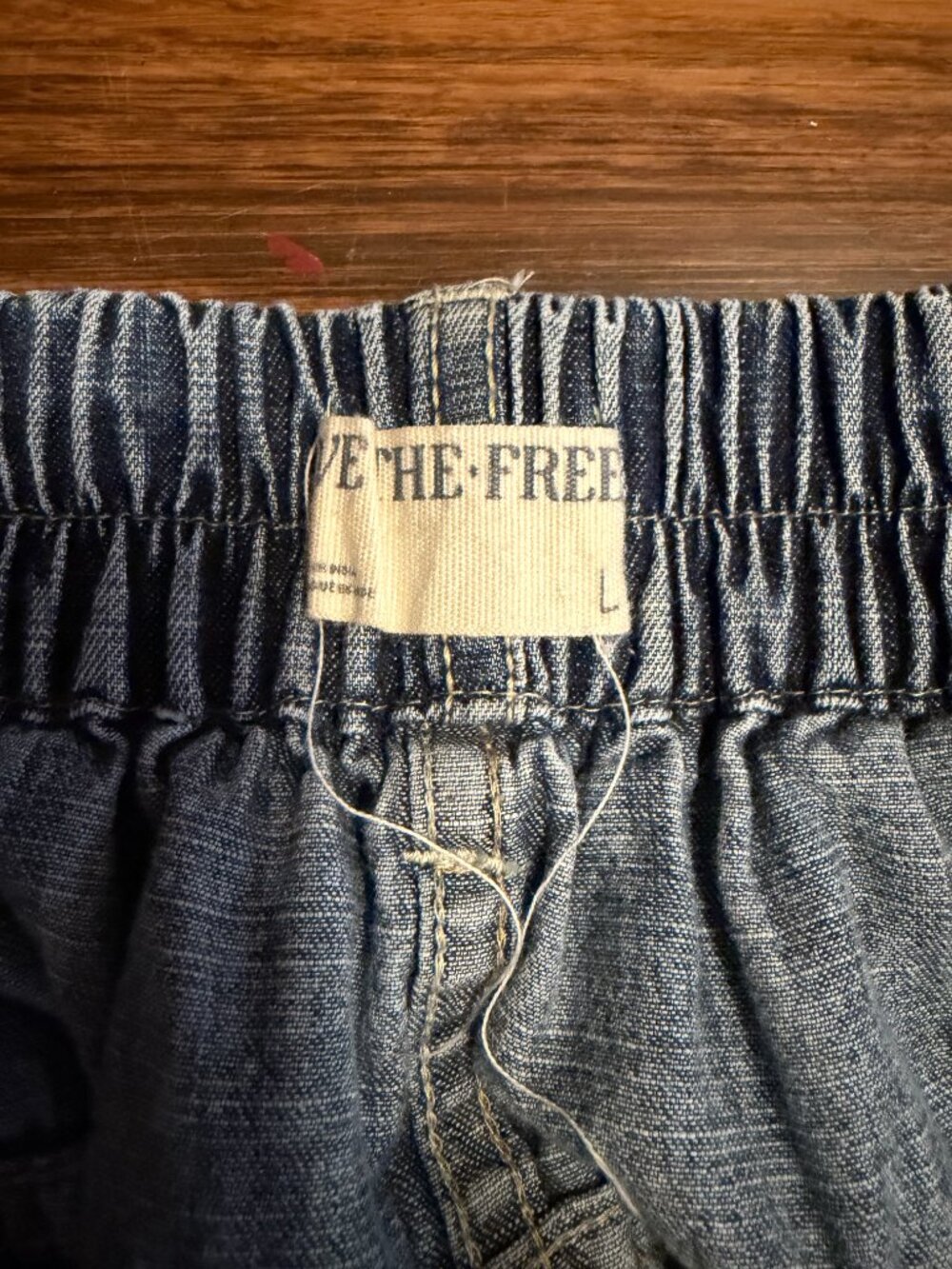Free People We the Free Baggy Pull On Jean Pants, Size L - Picture 6 of 7